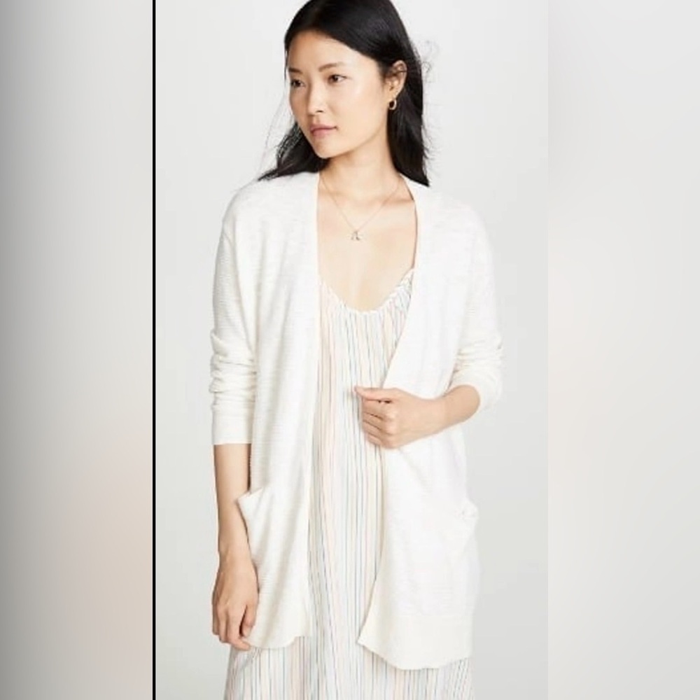 Madewell Women’s White Open-Front Longline Cardigan Sweater. Size: XXS